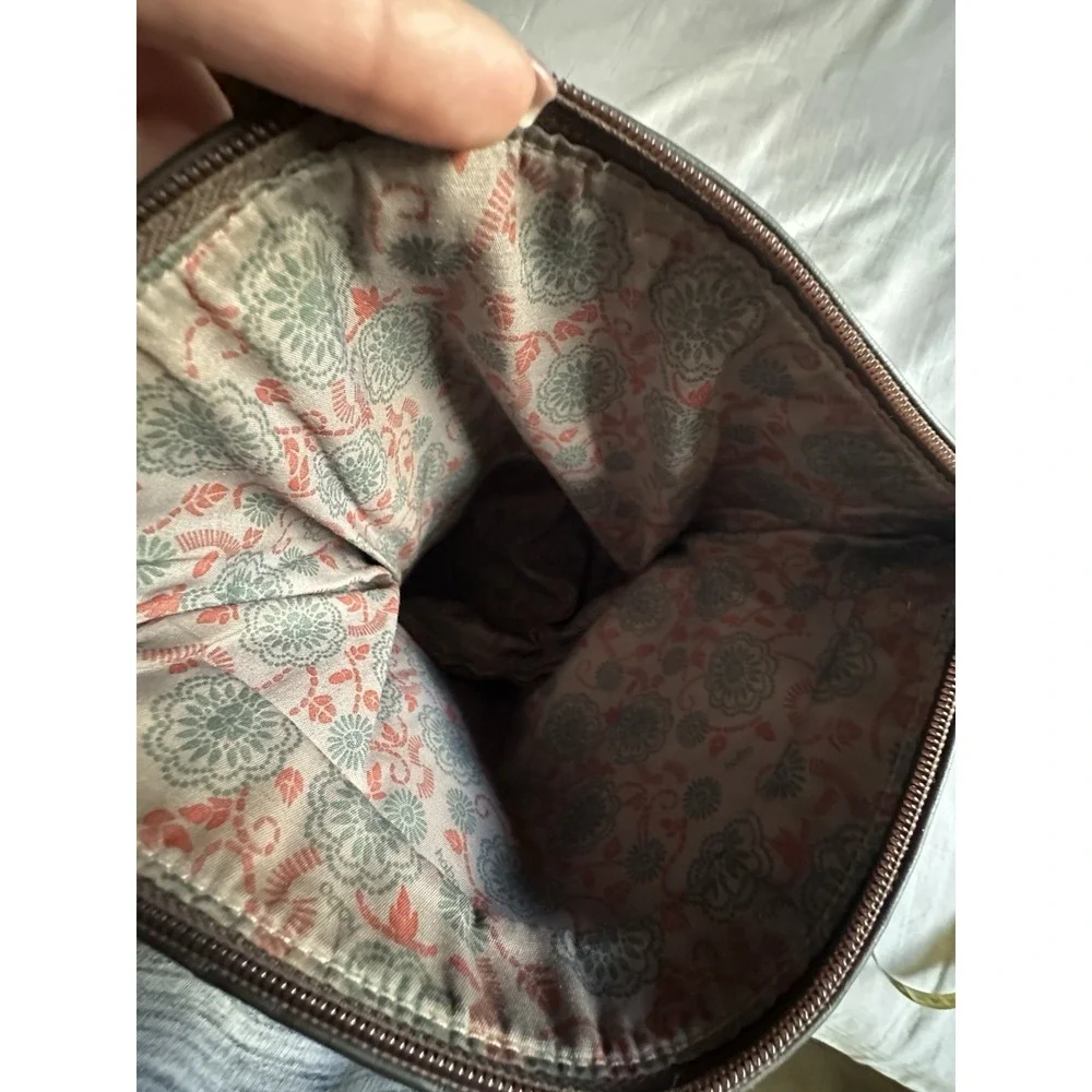 HOBO Slouchy Leather Fold Over Crossbody Purse Bag Black‎ & Brown